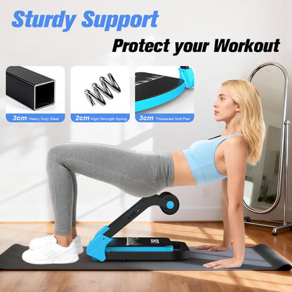 RELIFE Blue Ab Crunch Machine-Core &Tummy Exercise Equipment, Sit-Up and Ab Curl Trainer with 330LB Capacity, Ldeal for Home Gym,Core Strength & Muscle Toning