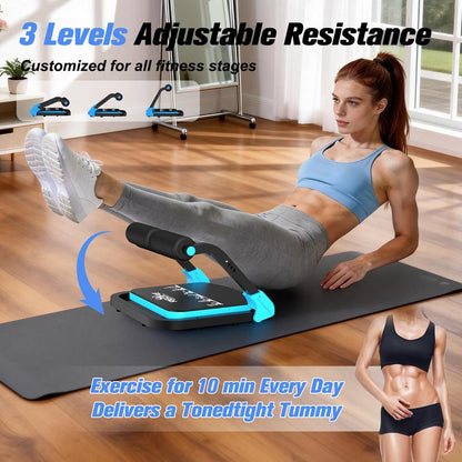 RELIFE Blue Ab Crunch Machine-Core &Tummy Exercise Equipment, Sit-Up and Ab Curl Trainer with 330LB Capacity, Ldeal for Home Gym,Core Strength & Muscle Toning
