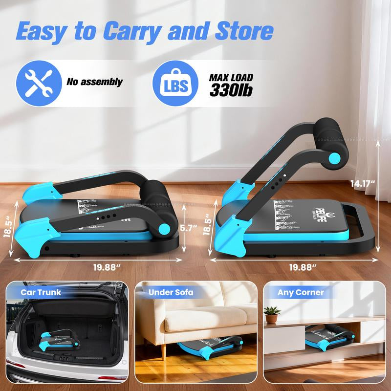 RELIFE Blue Ab Crunch Machine-Core &Tummy Exercise Equipment, Sit-Up and Ab Curl Trainer with 330LB Capacity, Ldeal for Home Gym,Core Strength & Muscle Toning